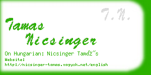 tamas nicsinger business card
